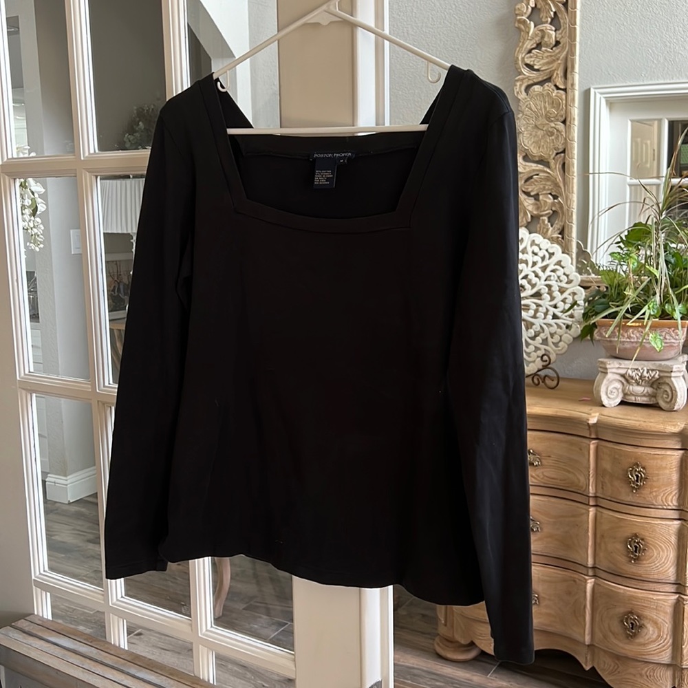 Boston Proper Square Neck Long Sleeve Tee